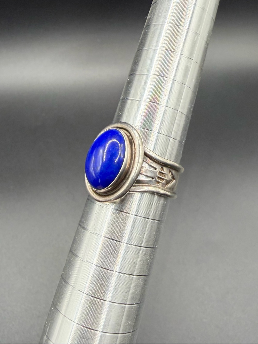Vintage Sterling Silver 925 Native Navajo B Chavez Lapis Ring Size 9.5 Jewelry